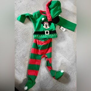 Disney Green and Red Mickey Mouse Elf Costume